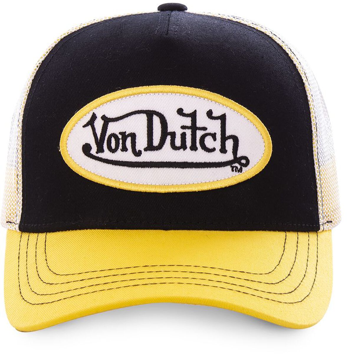 Levně Von Dutch Baseballová čepice VON DUTCH se síťovinou Baseballová kšiltovka cerná/žlutá