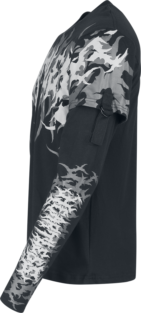 Thumbnail - Heartless Akumu Top Mens Black/Grey Langarmshirt schwarz in 4XL