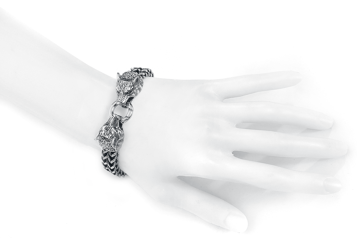 URBANTIMBER Wölfe Armkette silberfarben