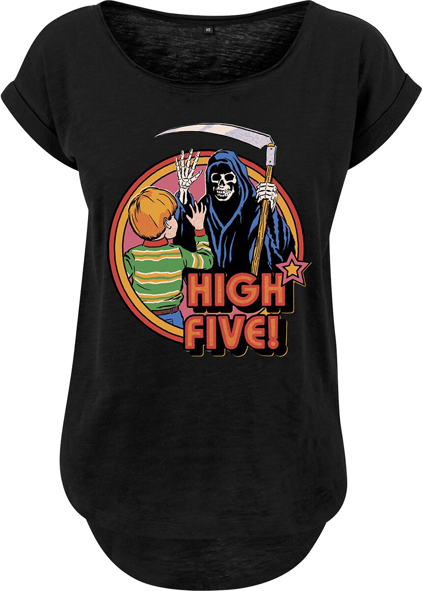 T-Shirt Manches courtes Fun de Steven Rhodes - High Five - XL à 3XL - pour Femme - noir