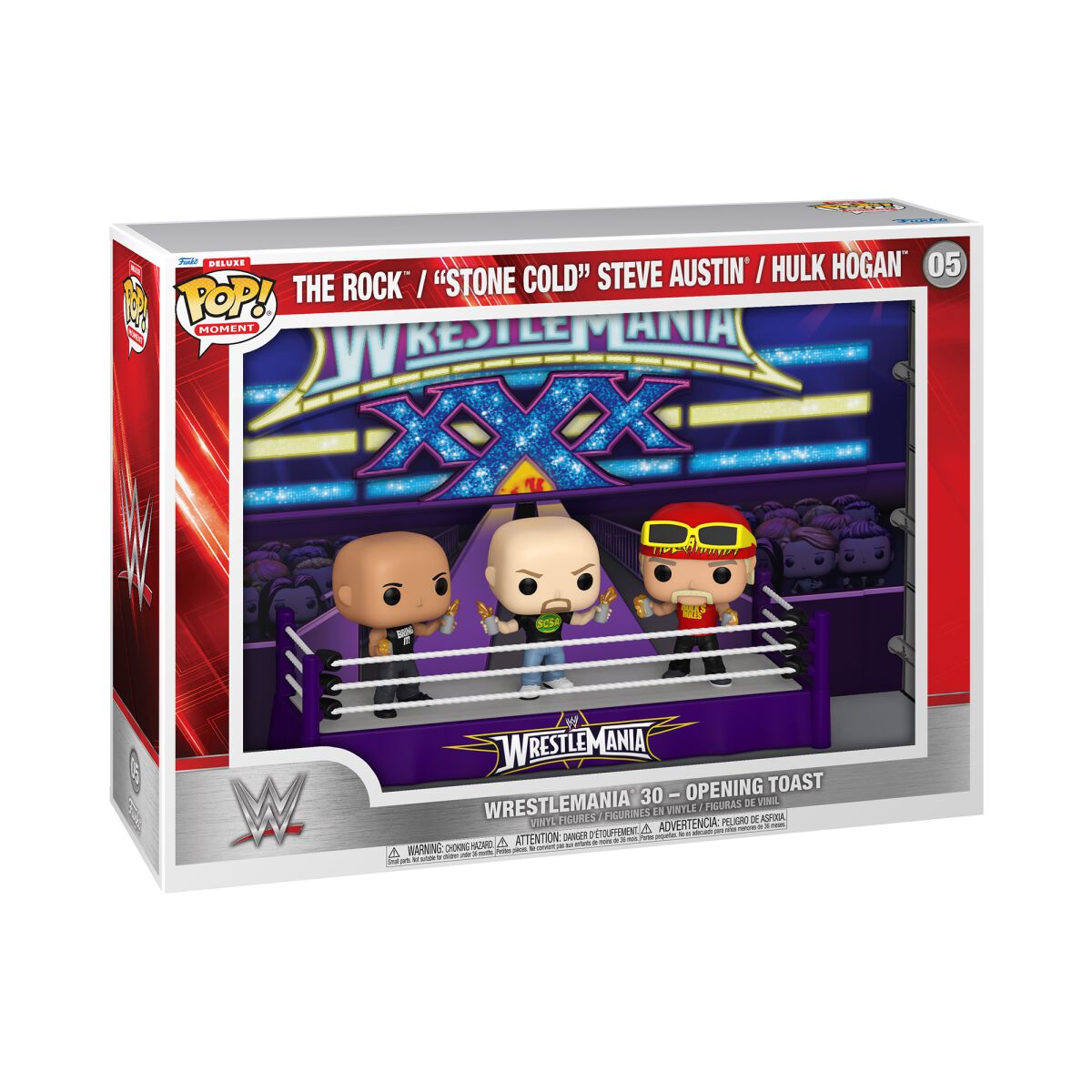 WWE WM 30 - Opening Toast (The Rock, Steve Austin, Hulk Hogan) (Pop! Moments Deluxe) Vinyl Figur 05 Funko Pop! multicolor