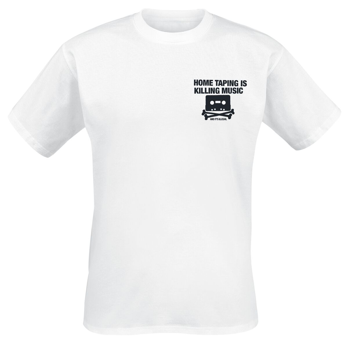 Parental Advisory T-Shirt - Home Taping - S bis XXL - für Männer - Größe S - weiß  - Lizenziertes Merchandise!