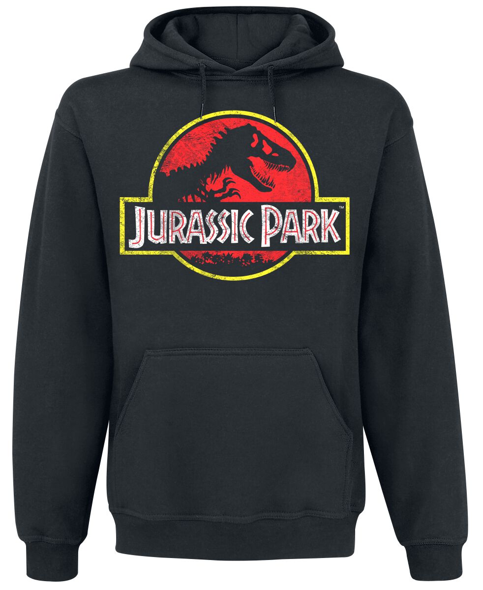 Levně Jurassic Park Distressed Logo Mikina s kapucí černá