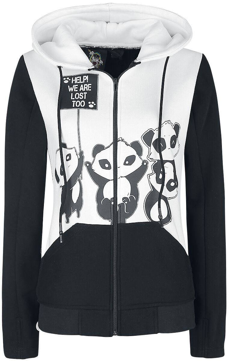 Sweat-shirt zippé à capuche Gothic de Killer Panda - Veste À Capuche KP Lost - S à 4XL - pour Femme 