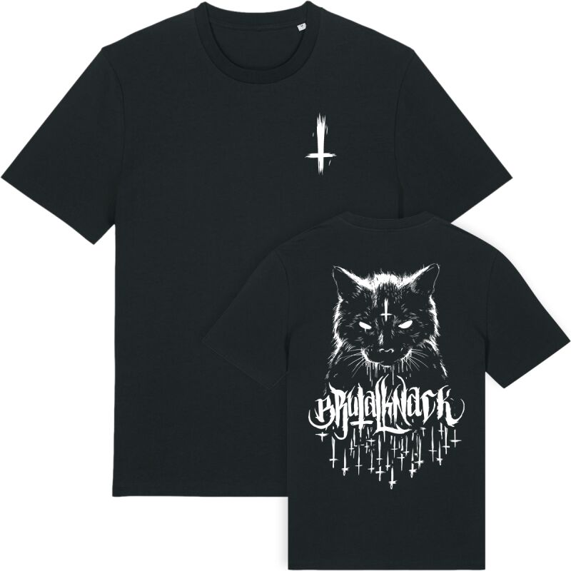 Image of T-Shirt Gothic di Brutal Knack - The Cat From Hell Shirt - S a 3XL - Uomo - nero