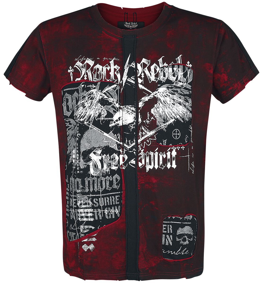 Image of T-Shirt di Rock Rebel by EMP - Rebel Soul - S a XXL - Uomo - bordeaux
