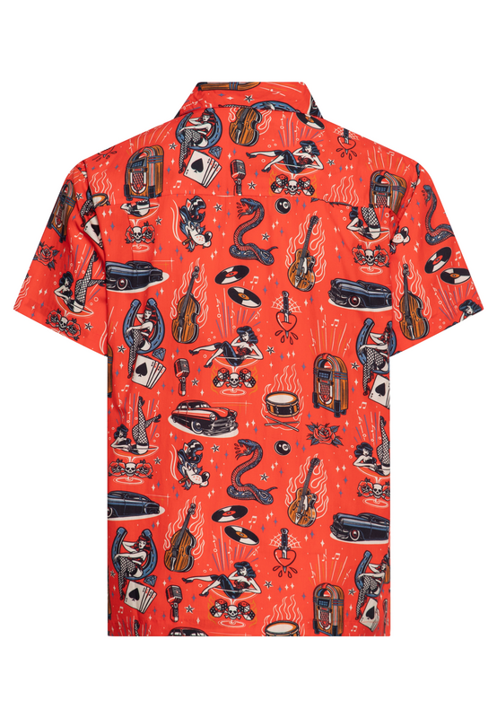 4065409322494 - Rock´n Roll Hawaii Shirt Kurzarmhemd rot in 4XL 4065409322494 - Rock´n Roll Hawaii Shirt Kurzarmhemd rot in 4XL