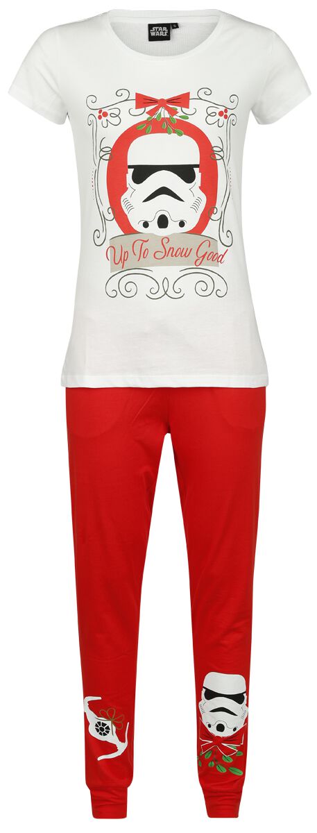 Star Wars Schlafanzug - X-Mas Trooper - S bis 3XL - für Damen - Größe M - weiß/rot  - EMP exklusives Merchandise!
