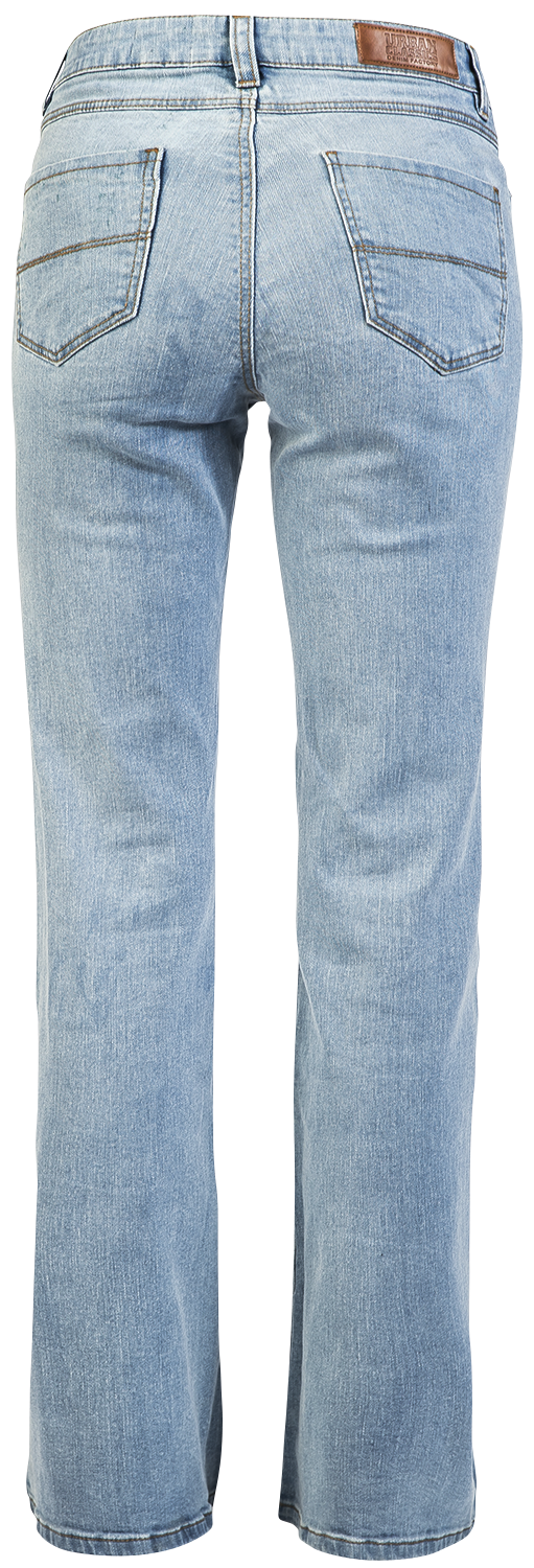 Artikel klicken und genauer betrachten! - Fashion Mode bei EMP Urban Classics Ladies High Waist Flared Denim Pants Jeans für Damen in den Größen W26L30, W27L30, W28L30, W29L30, W30L32, W31L32, W32L32, W33L32, W34L32 verfügbar.Details:Farbe: blauMuster: UniHauptmaterial: 98% Baumwolle, 2% ElasthanPassform: Boot-CutLeibhöhe: High Rise | im Online Shop kaufen