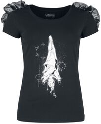 T-Shirt mit Raffung und mystischem Print, Gothicana by EMP, T-Shirt