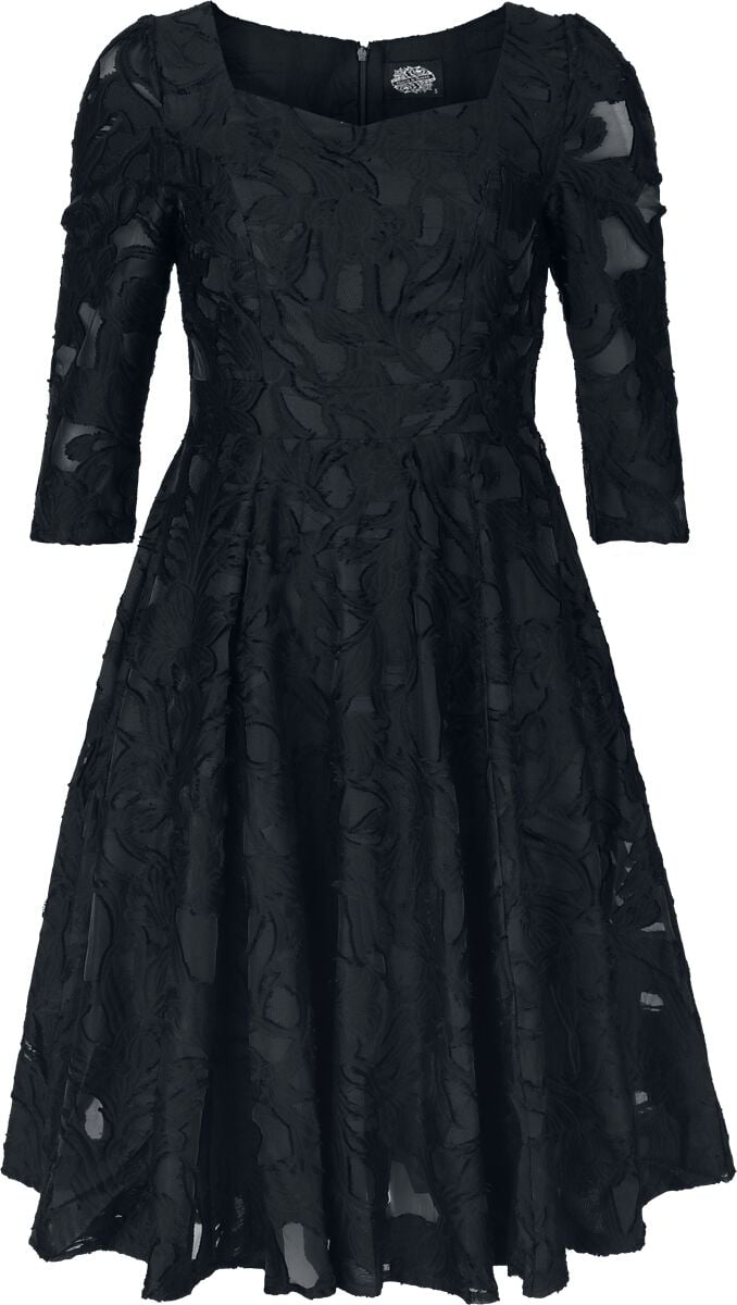 Robe mi-longue Rockabilly de H&R London - Soft Bloom Dress - XS à 3XL - pour Femme - noir