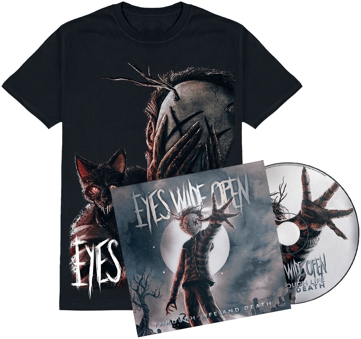 Image of Eyes Wide Open Through life and death CD & T-Shirt Standard
