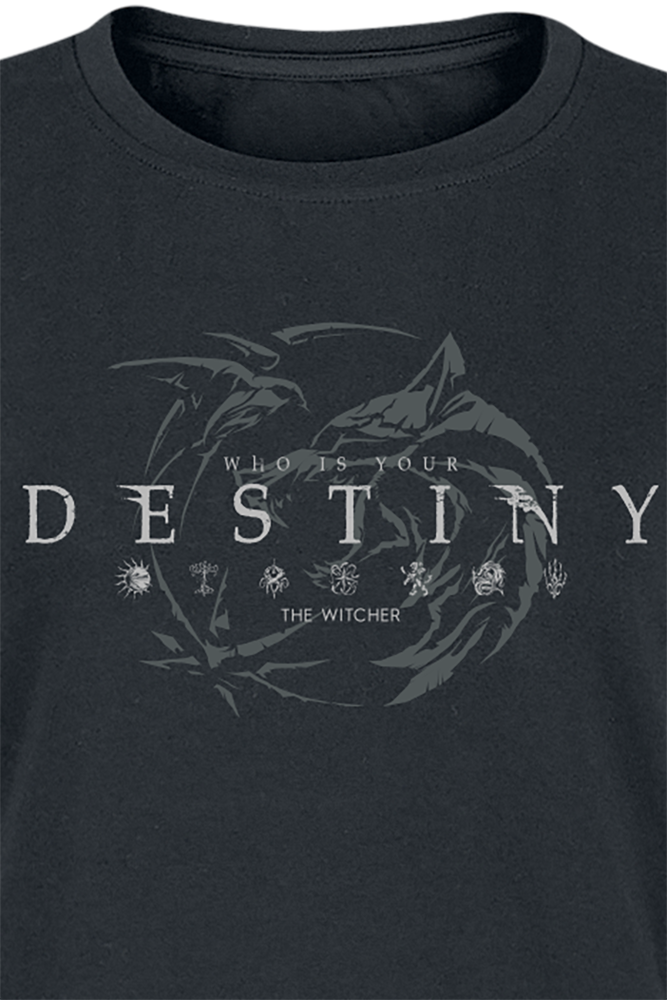 The Witcher T-Shirt - Wolfs Destiny - S - für Damen - Größe S - schwarz  - Lizenzierter Fanartikel
