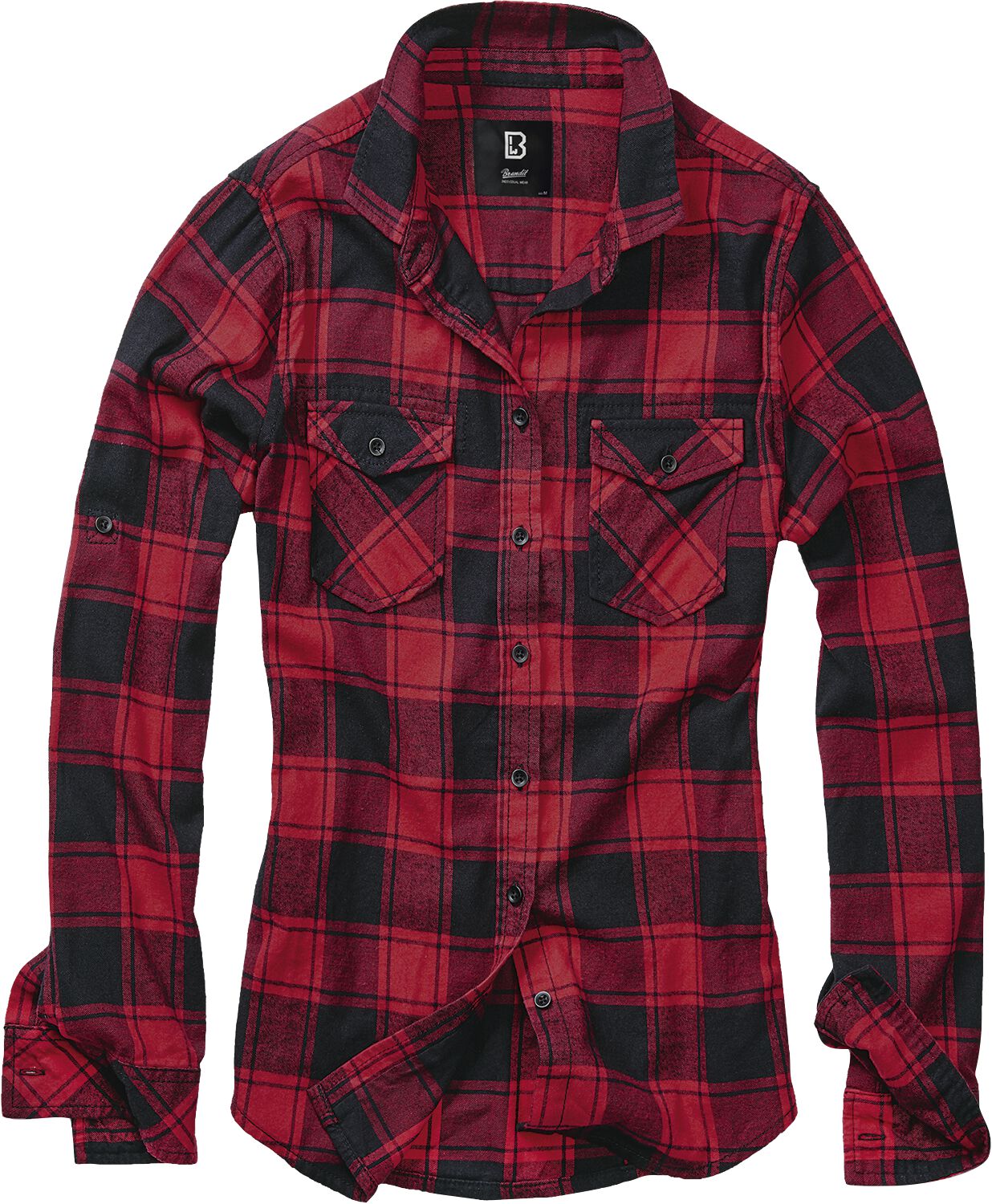 Brandit Flanellhemd - Amy Flanell Checkshirt - S bis 5XL - für Damen - Größe L - schwarz/rot