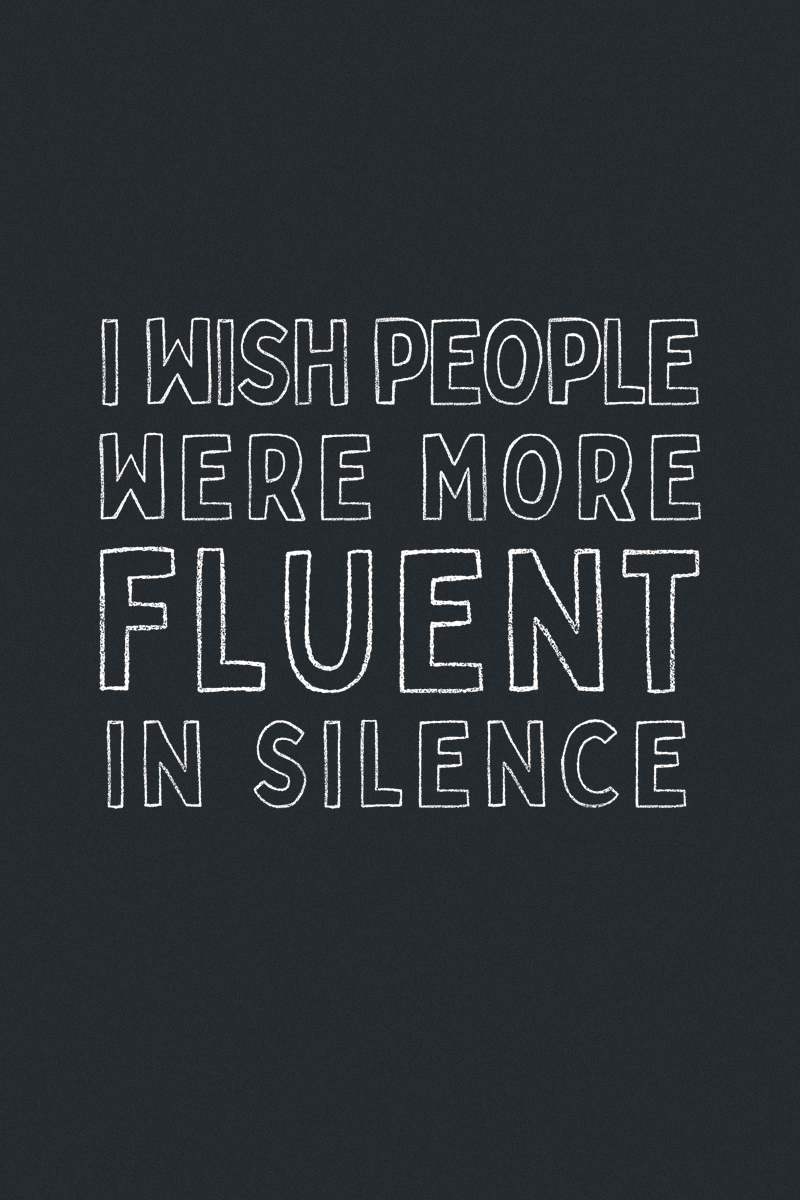 Sprüche Fluent In Silence T-Shirt schwarz