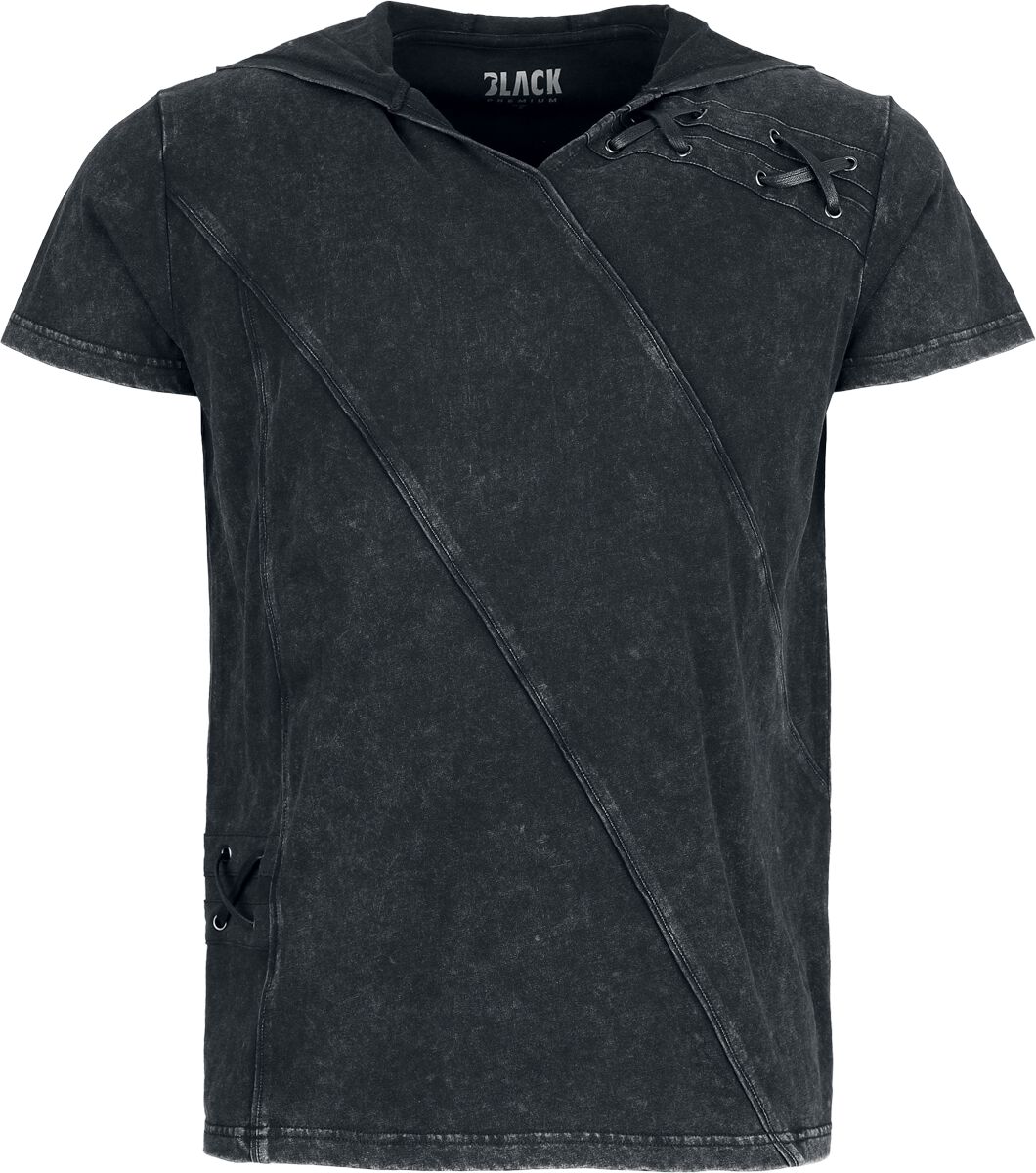 4068143325035 - Essential Kapuzenshirt mit Schnürung T-Shirt schwarz in XL