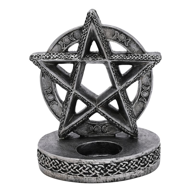 Mystic Legends - Gothic Kaarsstandaard - Juliana Pentacle - Candle Holder - voor Geen - grijs