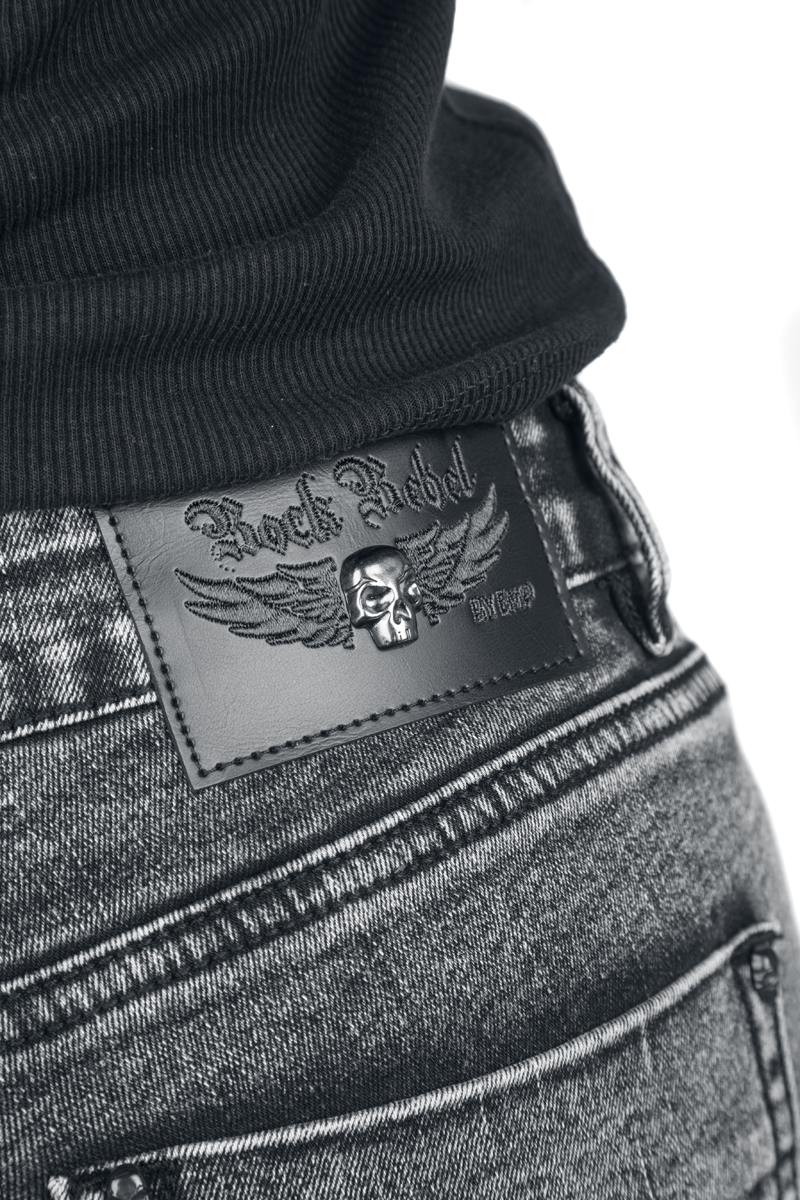 Thumbnail - Rock Rebel by EMP Skarlett mit Cut-Outs Jeans schwarz in W33L32