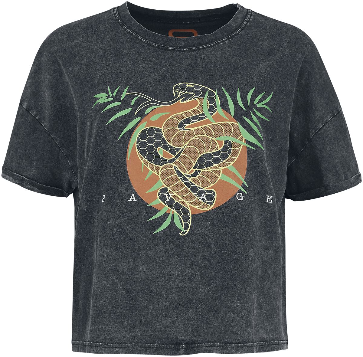 Image of T-Shirt di RED by EMP - T-shirt with old-school snake print - S a XXL - Donna - grigio
