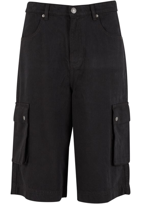 Urban Classics  Shorts - Washed Workwear Cargo Shorts - for Men - black