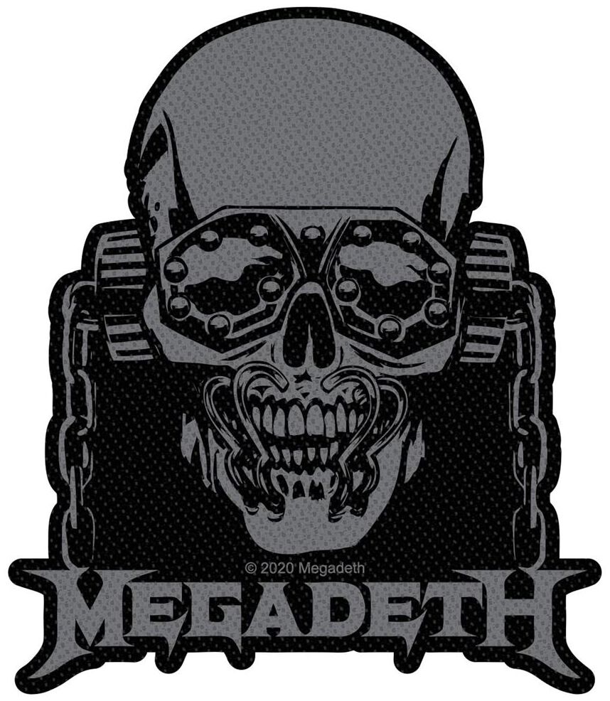 Megadeth Vic Rattlehead Cut Out Patch schwarz grau