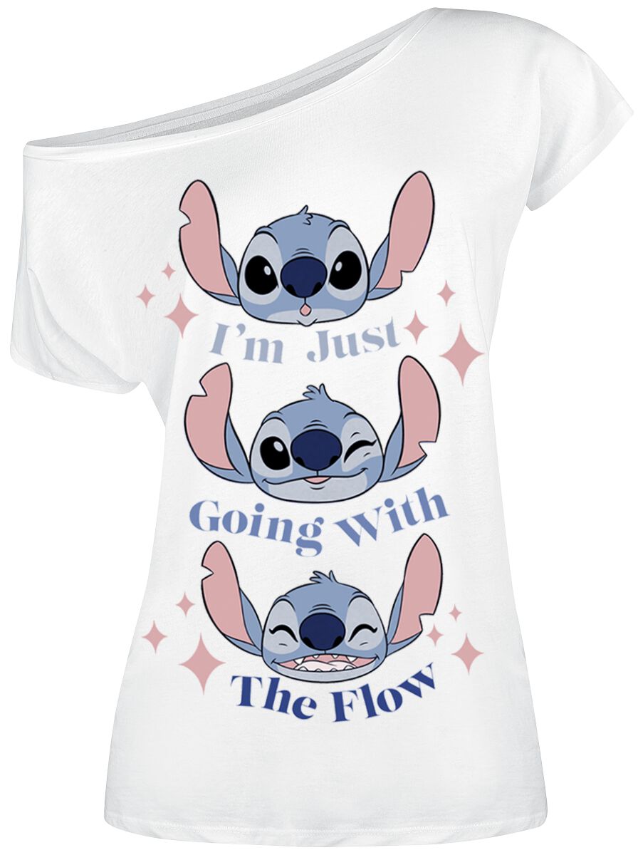 Going With The Flow T-Shirt weiß von Lilo & Stitch