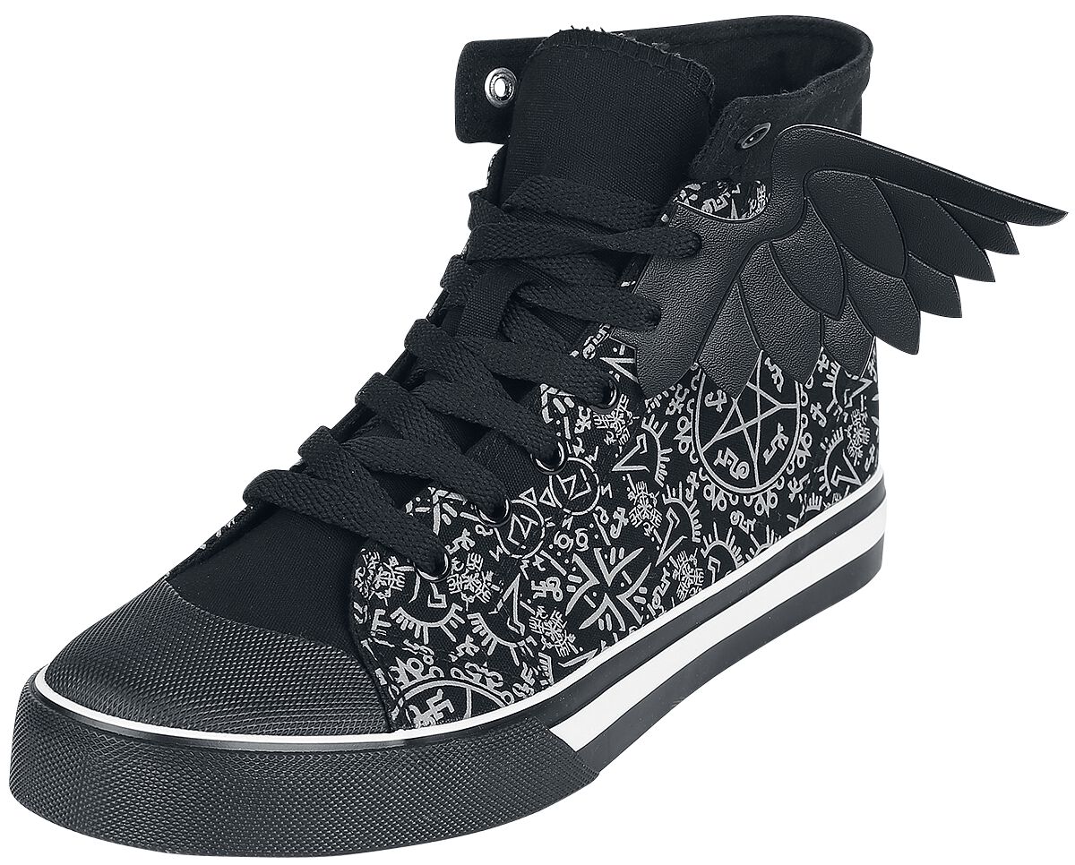 Supernatural bei EMP - Supernatural Flügel Sneaker high für Damen in den Größen EU39 verfügbar. Farbe: schwarz, Muster: Symbole, Hauptmaterial: Textil, Gummisohle. - 0