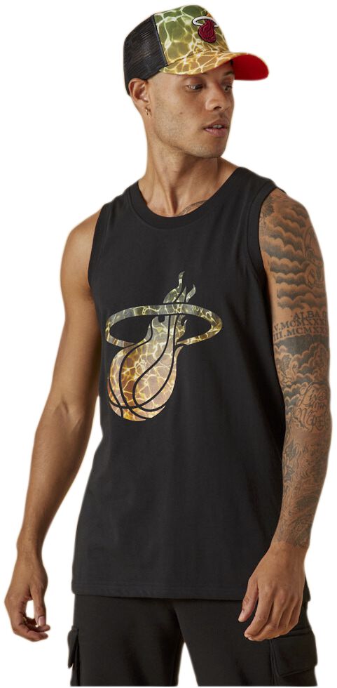 New Era – NBA Miami Heat Team Color Water Print Tank-Top schwarz New Era – NBA Miami Heat Team Color Water Print Tank-Top schwarz