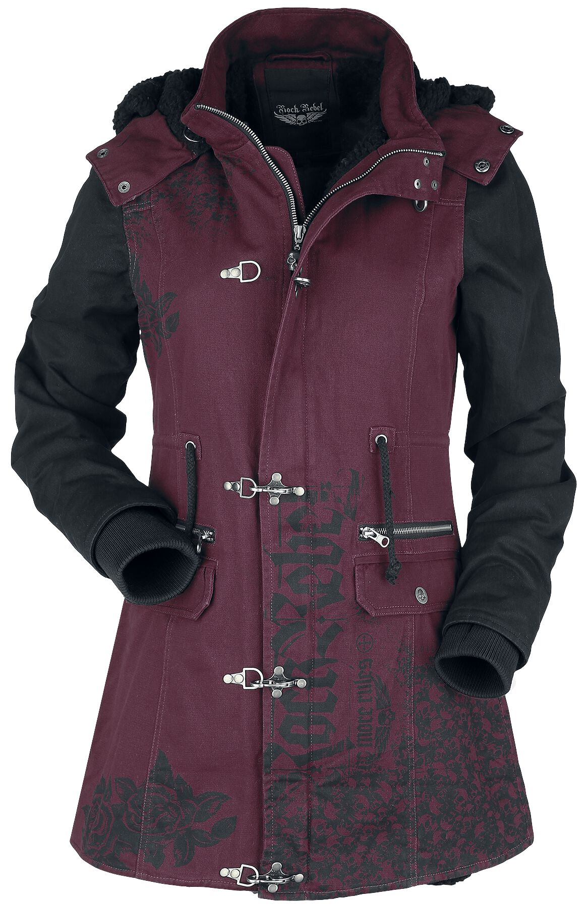 Image of Giacca invernale di Rock Rebel by EMP - Winter jacket with Rock Rebel prints - XS a XXL - Donna - rosso/nero