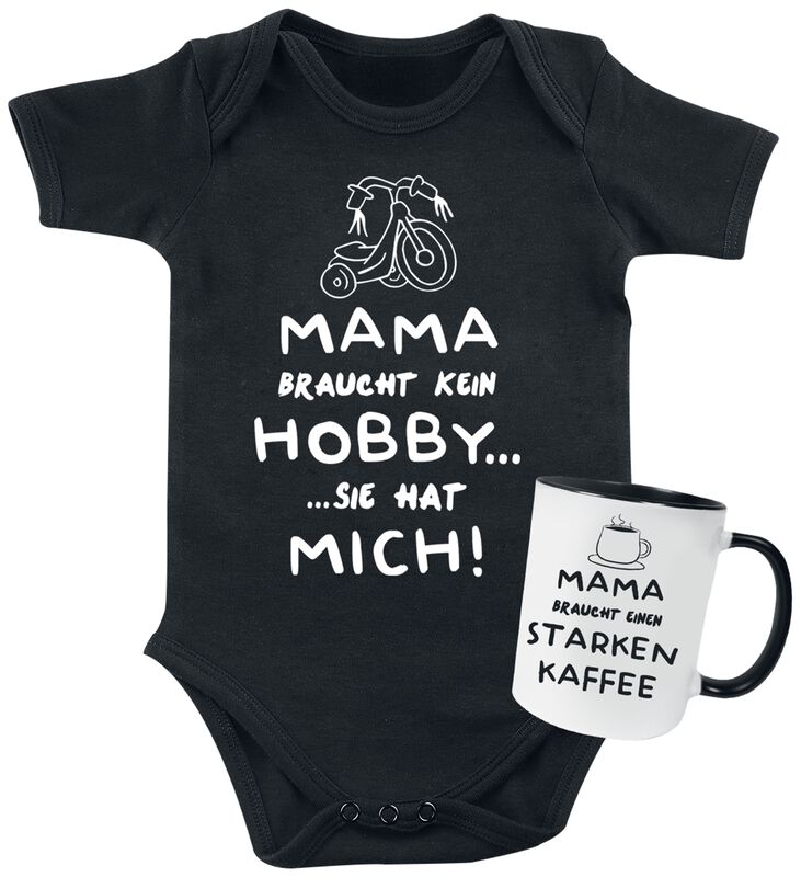 Geschenkset  - Babybody + Tasse Mama braucht ...
