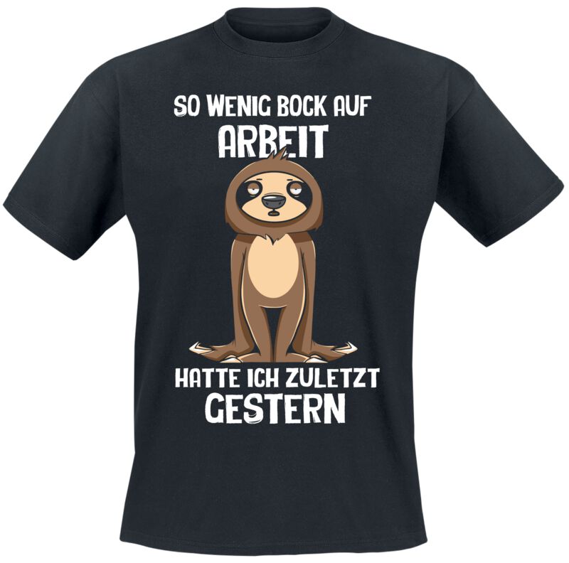 T-Shirt - So wenig Bock auf Arbeiten hatte ich zuletzt gestern - M bis 3XL - für Männer - Größe 3XL - schwarz - Männer - male