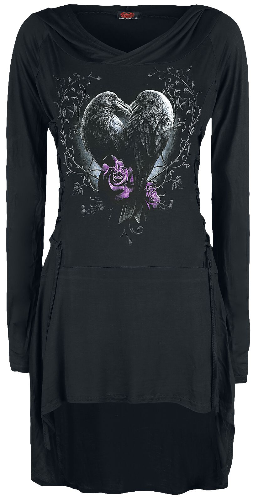 Spiral Raven Heart Short dress black