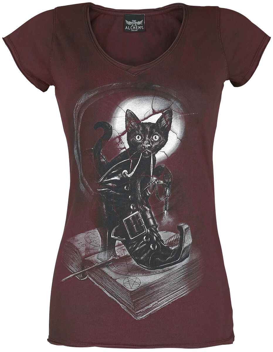 Alchemy England T-Shirt - Midnight Mischief - S bis 4XL - für Damen - Größe XXL - rot