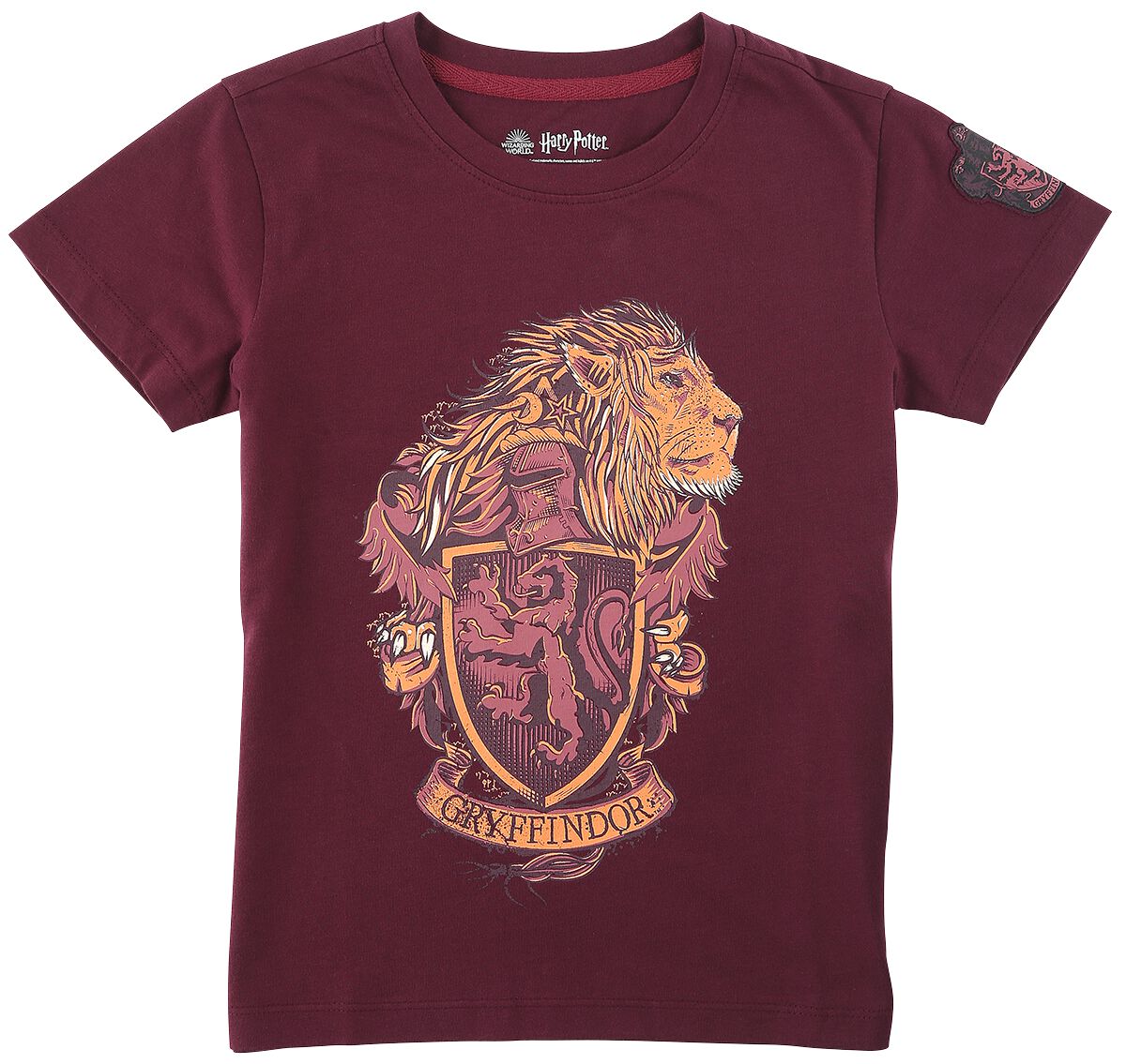 T-shirt de Harry Potter - Gryffondor - 122/128 à 158/164 - pour filles & garçonse - rouge foncé