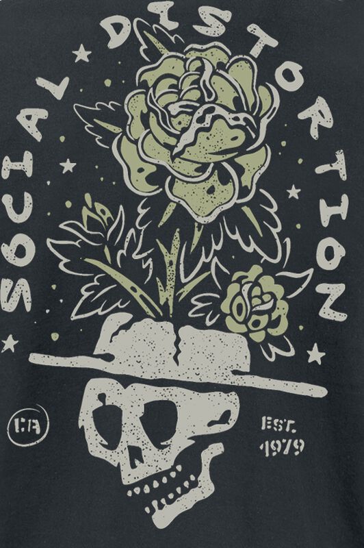 Band Merch Social Distortion Skull Flower | Social Distortion T-Shirt