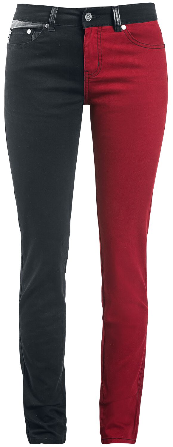 Pantalon en toile de Black Premium by EMP - Skarlett - W27L32 à W34L34 - pour Femme - noir/rouge