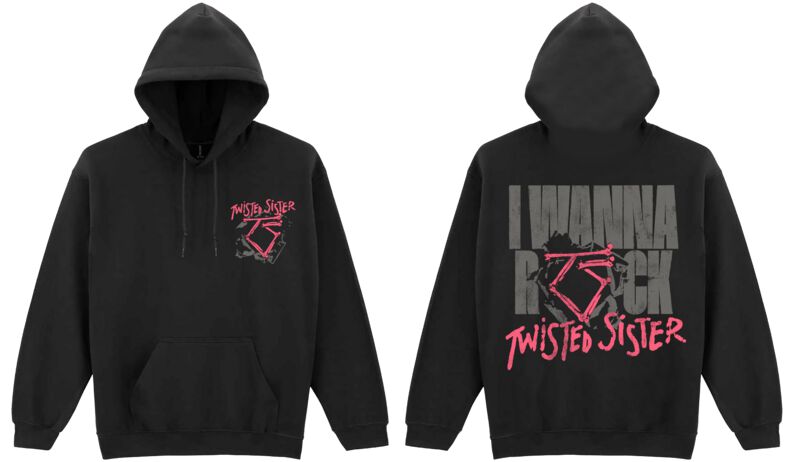 Twisted Sister Kapuzenpullover - I Wanna Rock - S bis XXL - für Männer - Größe L - schwarz  - Lizenziertes Merchandise!