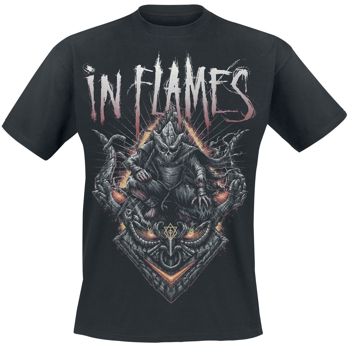 In Flames Temple Mask T-Shirt schwarz in M