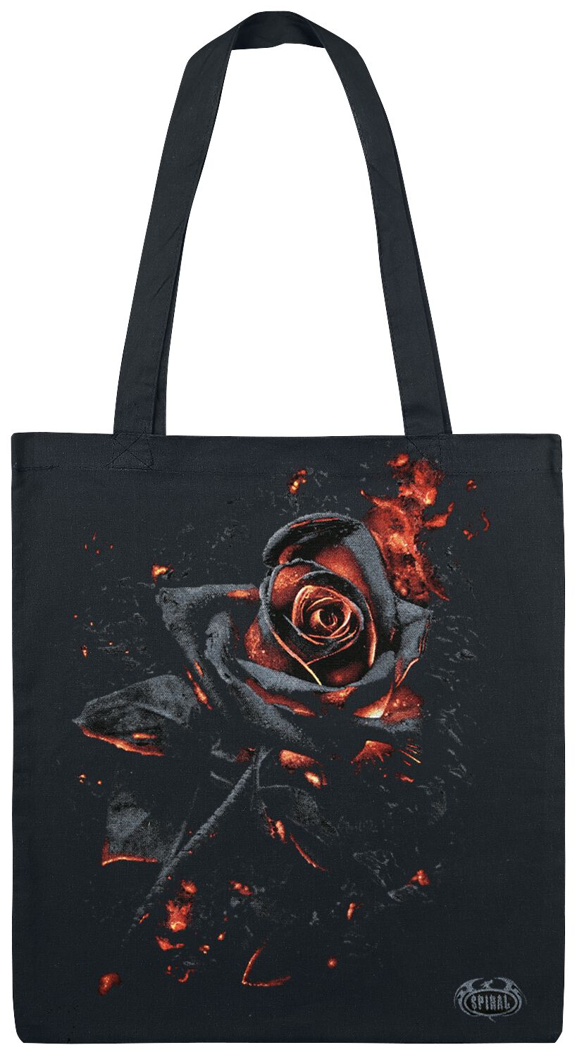 Levně Spiral Burnt Rose Plátená taška černá
