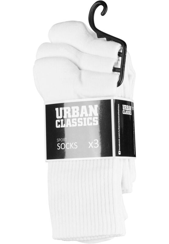 Chaussettes  de Urban Classics - Chaussettes De Sport - Lot De 3 - EU 35-38 - pour Homme - blanc