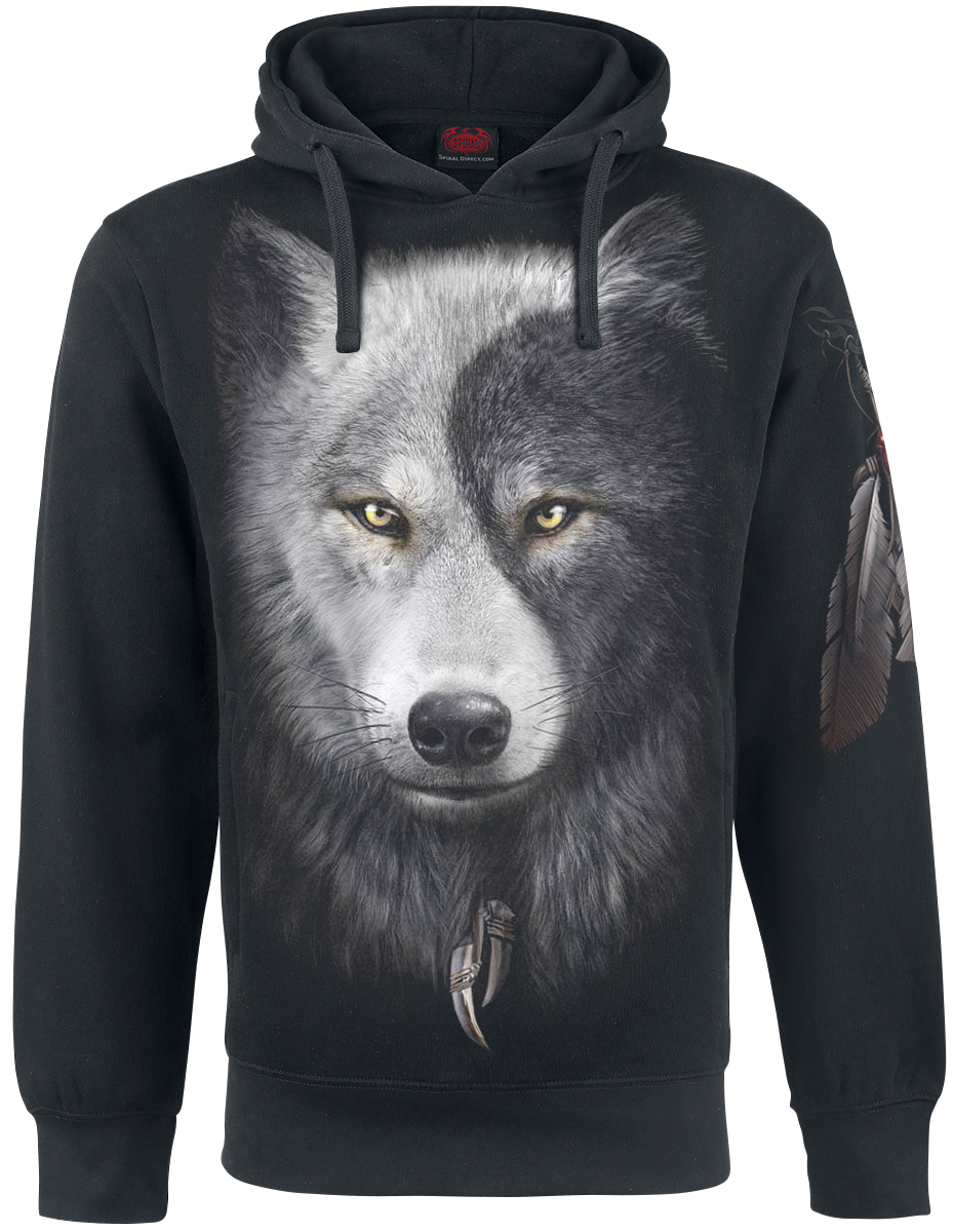 Spiral Gothic Hoodie - Wolf Chi - for Men - black