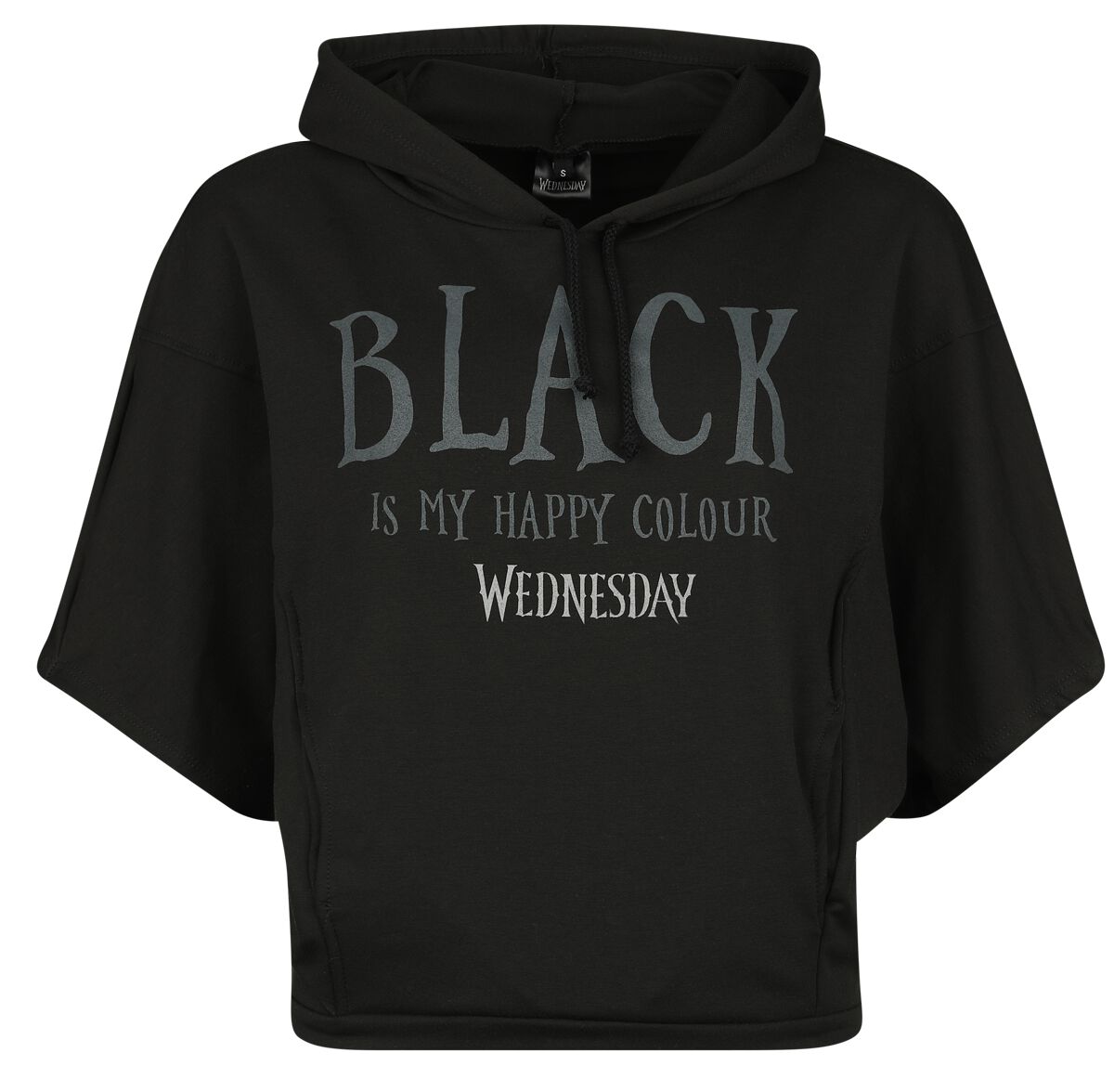 Levně Wednesday Black Is My Happy Colour Dámská mikina s kapucí černá