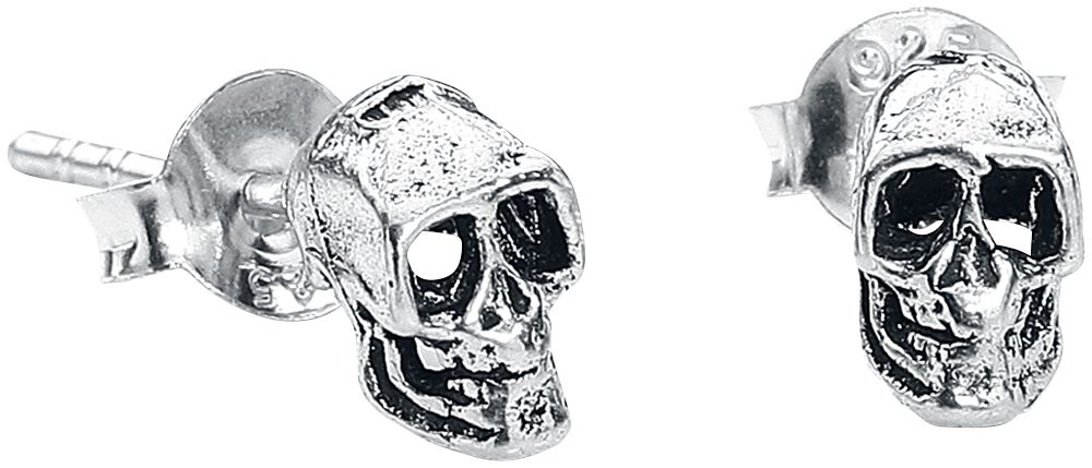 Set de boucles d'oreilles Gothic de etNox - Totenkopf - pour Femme - couleur argent