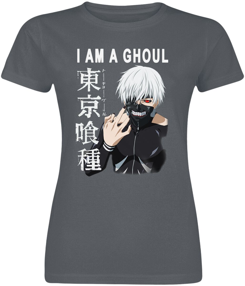 T-Shirt Manches courtes de Tokyo Ghoul - I Am Ghoul - M à XXL - pour Femme - gris