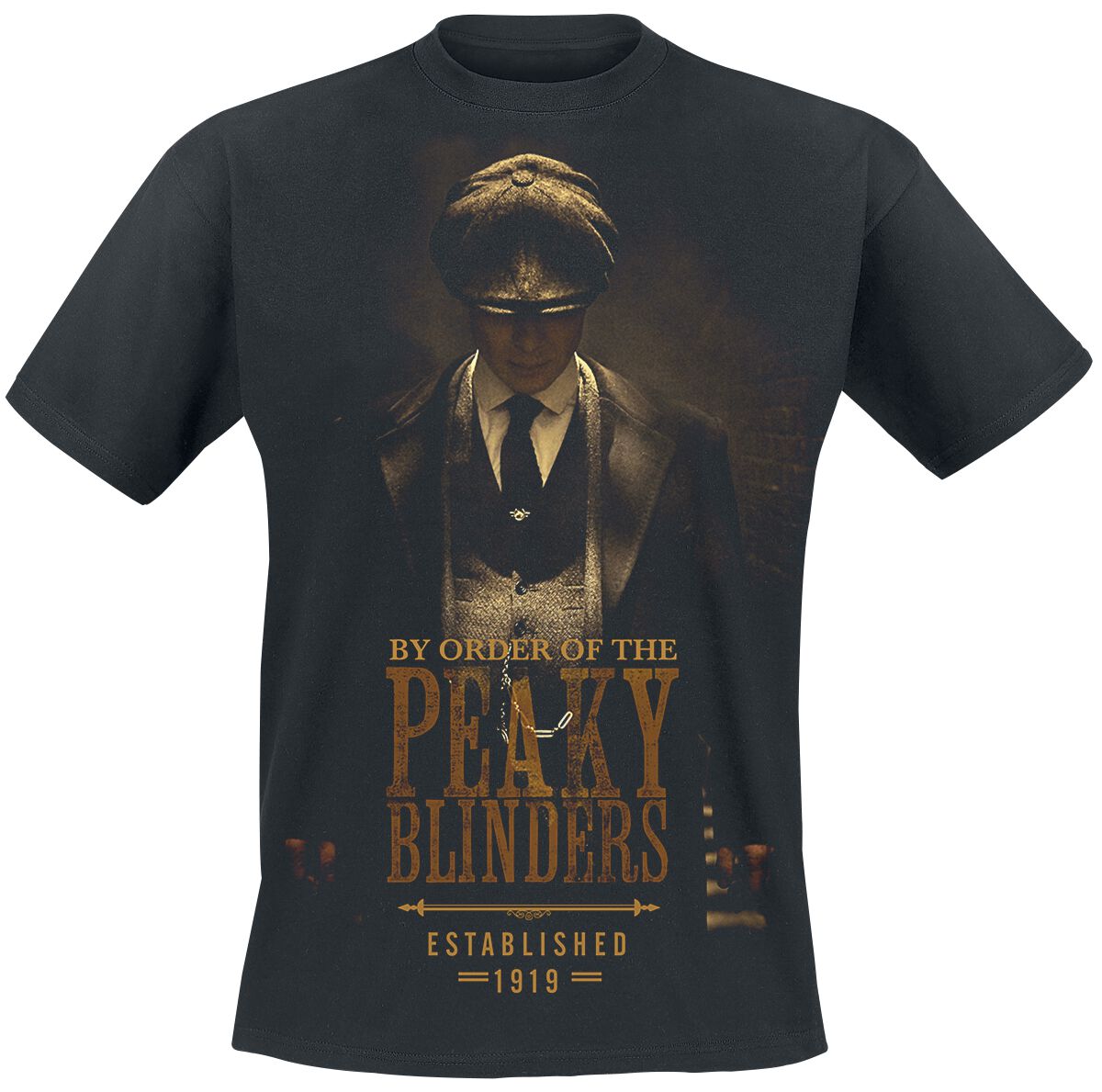Peaky Blinders T-Shirt - Est 1919 - S bis XXL - für Männer - Größe XXL - schwarz  - Lizenzierter Fanartikel