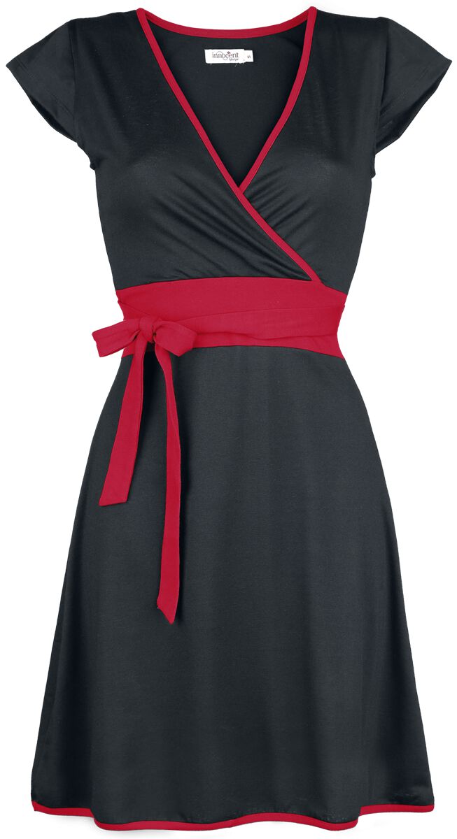 Robe courte Rockabilly de Innocent - Robe Hana - S à XL - pour Femme - noir/rouge