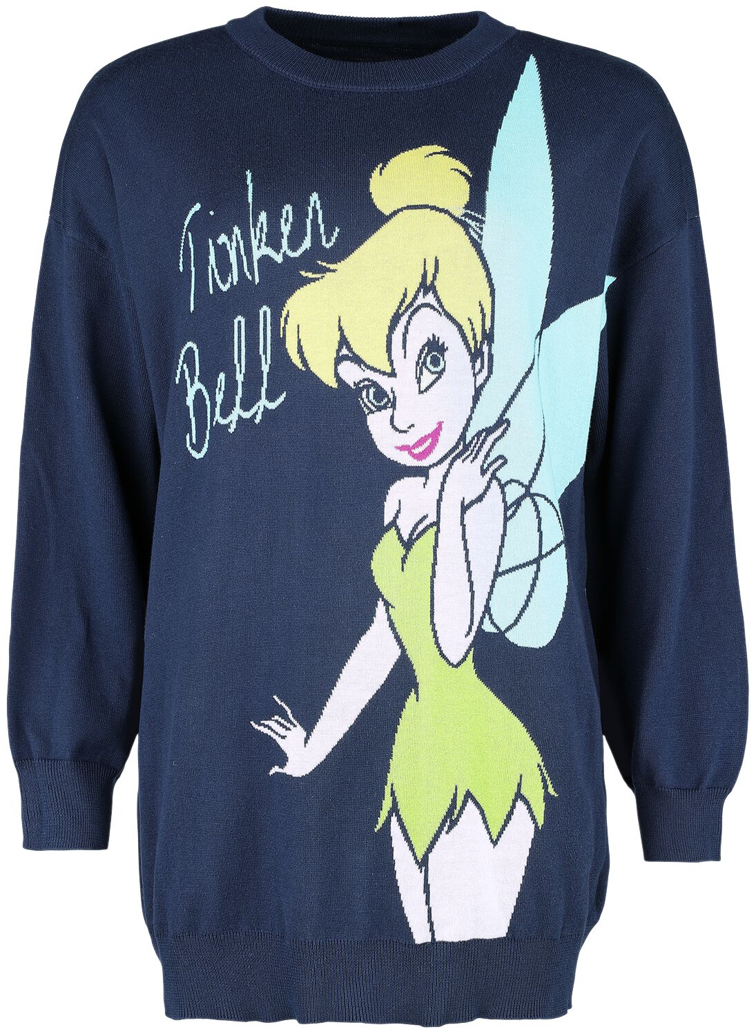 Pull tricoté Disney de Peter Pan - Fée Clochette - S à XL - pour Femme - bleu