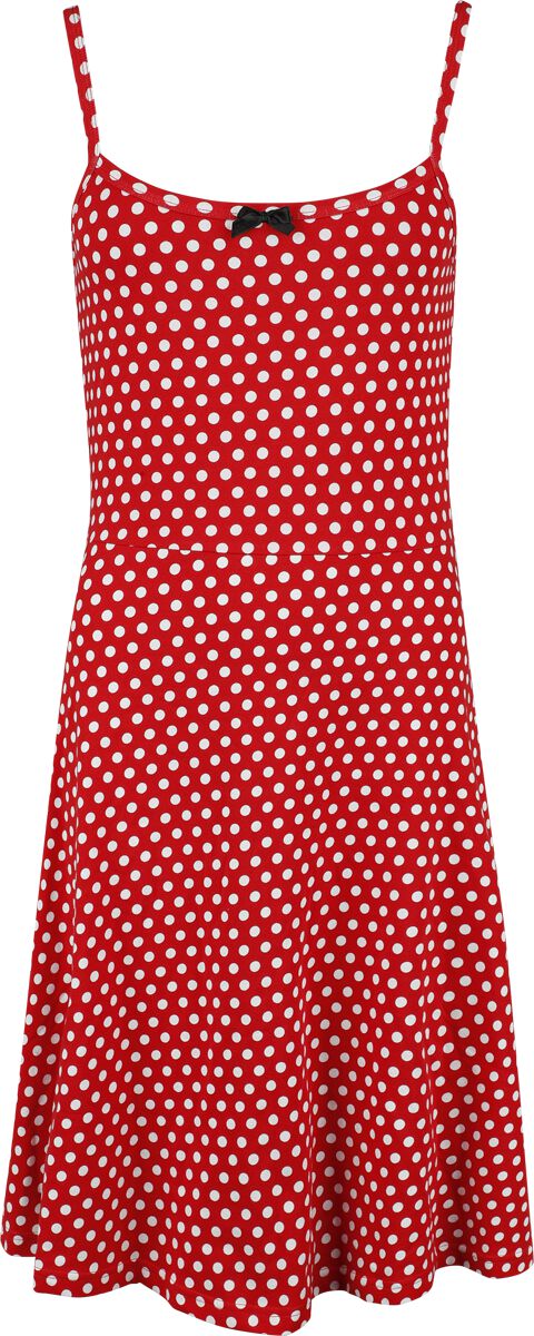 Image of Miniabito Rockabilly di Pussy Deluxe - Dotties Classic Dress - XS a XXL - Donna - rosso/bianco