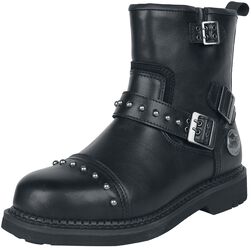 Boots with Buckles and Studs, Rock Rebel by EMP, Bikerboot