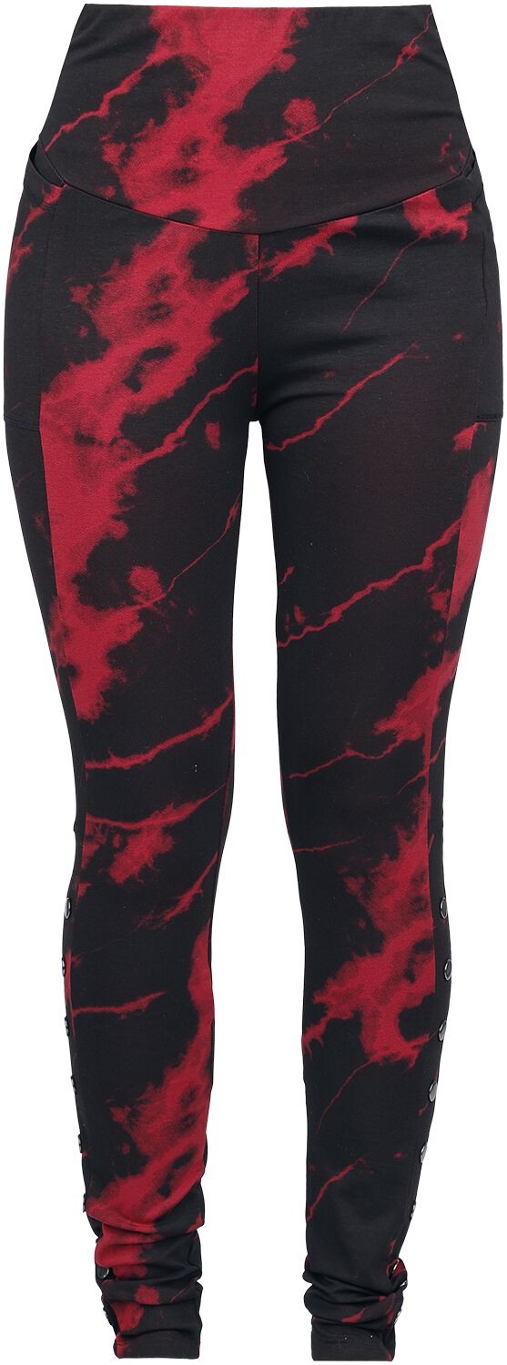 Image of Leggings di Rock Rebel by EMP - Tie-dye leggings - S a M - Donna - nero/rosso